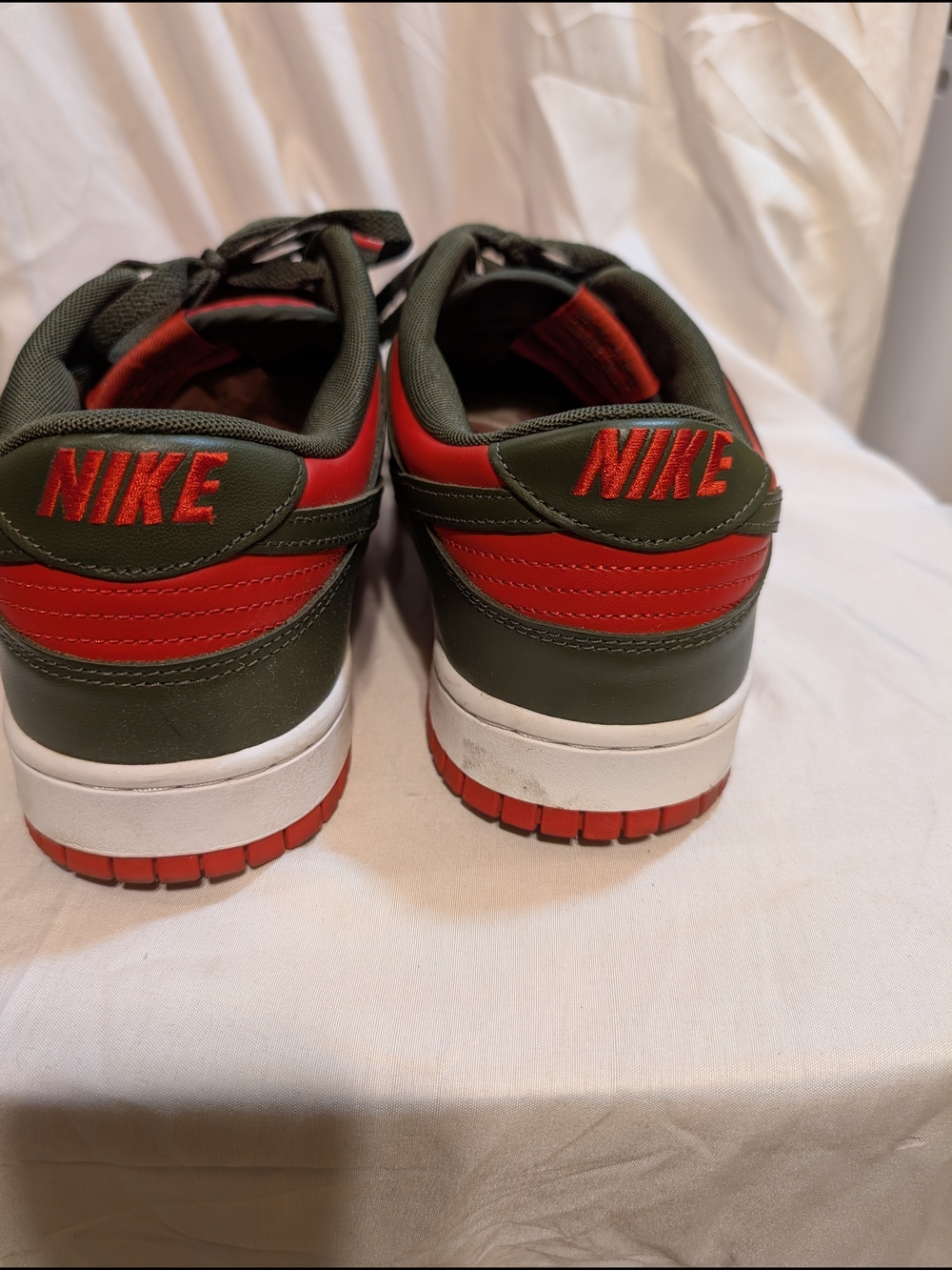 Nike Men's Dunk Low Cargo Khaki/Mystic Red Low-Top Sneakers - Picture 4 of 7